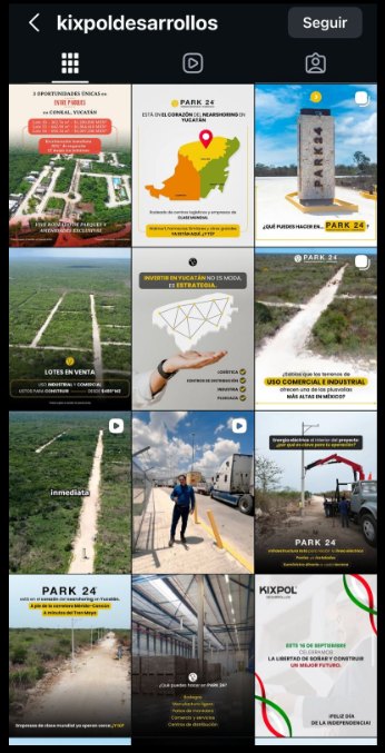 Feed de Instagram del parque industrial PARK 24